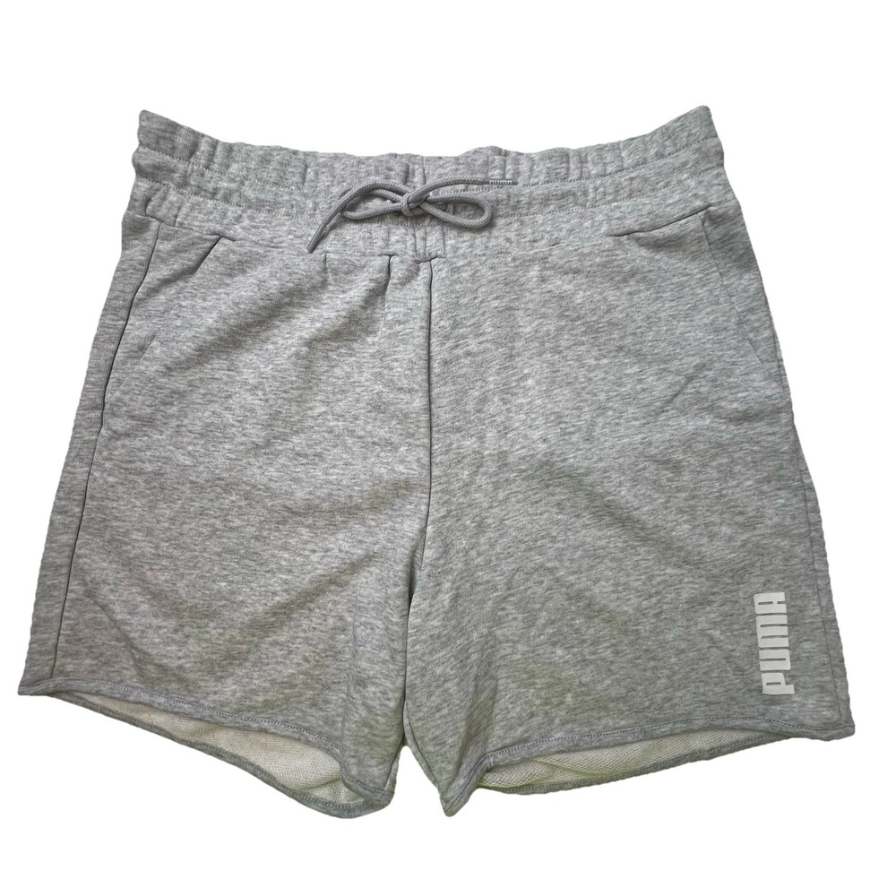 PUMA Gray Pull On French Terry Shorts With Pockets Women's Medium